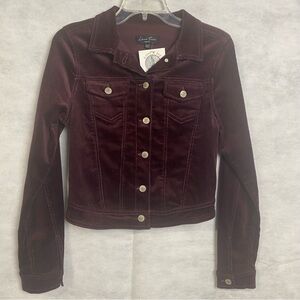 Love Tree Deep Burgundy Jean Jacket